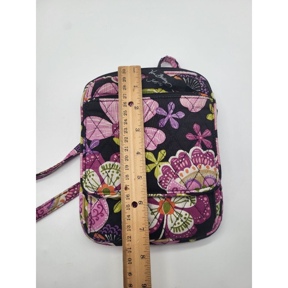 Vera Bradley Mini Hipster Pirouette Pink Crossbody Purse Bag Floral Quilted - Picture 4 of 9